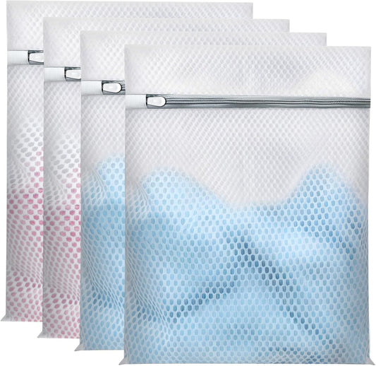 Wig, Weave & Hair Extension Mesh Laundry Bags – Honeycomb Wash Bags 4-Pack (12x16 in)